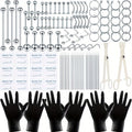 120PCS Body Piercing Kit Surgical Steel 14G 16G 20G BCR CBR Labret Lip Rings Cartilage Daith Earrings Nose Septum Nose Studs Belly Button Rings Piercing Jewelry Needles Gloves Clamps Tools