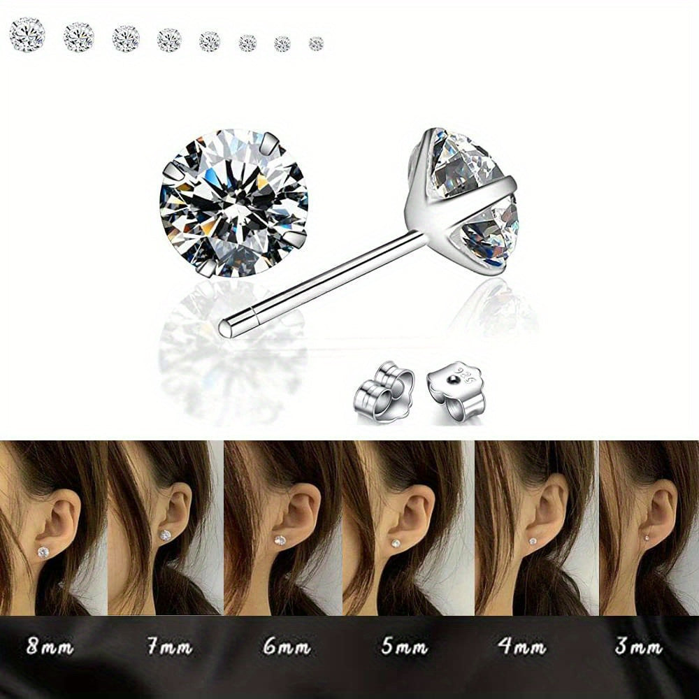 Reusable Ear Piercing Gun Kit, Professional Body Nose Lip Piercing Kits with 16 Pairs Stud Earrings (6 Pairs Sterling Silver Stud Earrings+10 Pairs Gun Stud Earrings)