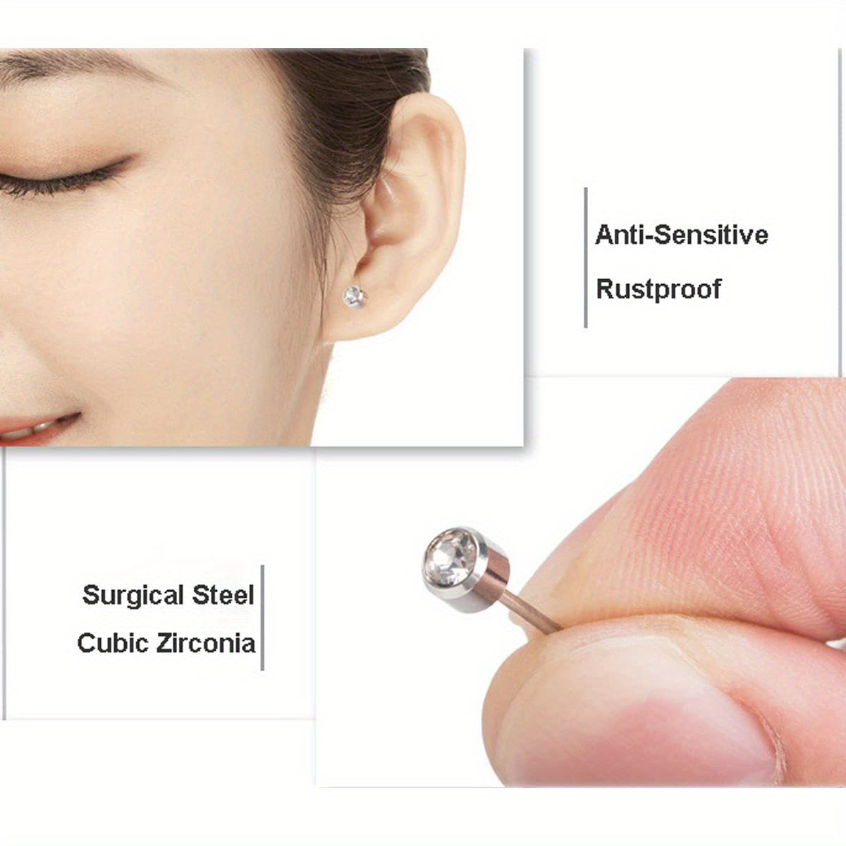 Professional ear piercing gun kit, equipped with 20 pairs of medical surgical stainless steel gun nail earrings, suitable for home use in body, nose and lip salons