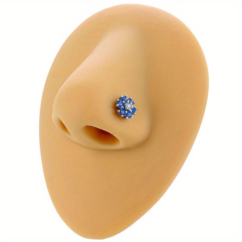 11PCS L-Shaped Nose Stud | 2025 New Design Copper Piercing Jewelry with Micro-Pave Zirconia, Perfect Gift for Birthdays, Parties, Dating & All Occasions