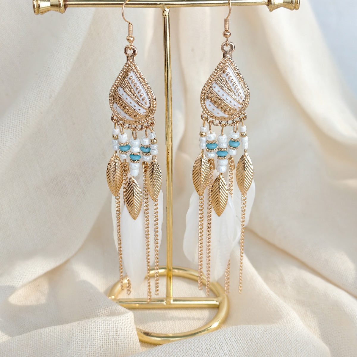 5 Pairs Bohemian Ethnic Feather Dangle Earrings Versatile Stylish Accessories for Vacation Dating & Festival Adventures