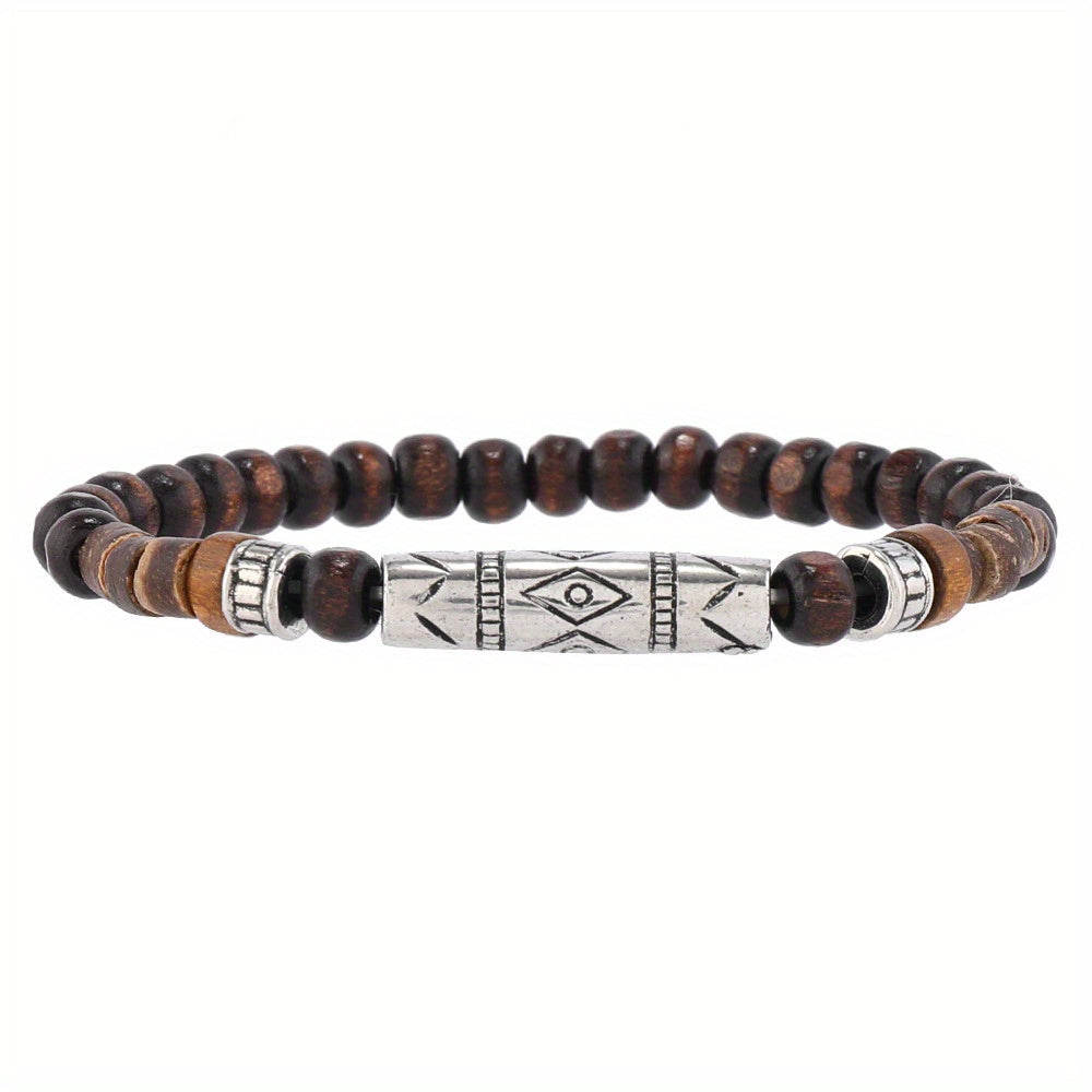 6-Piece Simple Vintage Unique Butterfly & Flower Turquoise Leather Braided Bracelets Set